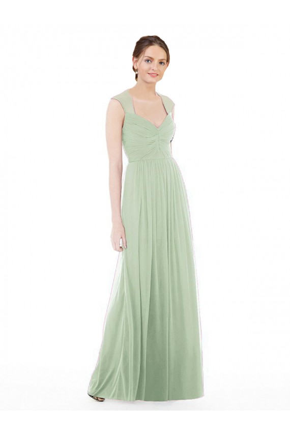 Cap Sleeves Sweetheart Soft Chiffon A-Line Formal Dress / Bridesmaid Dress Brisbane