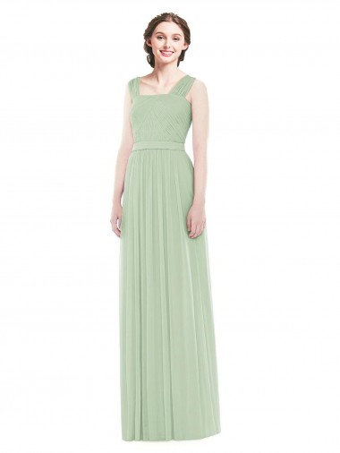 Sleeveless Spaghetti Straps Soft Chiffon A-Line Bridal Party Dress Brisbane