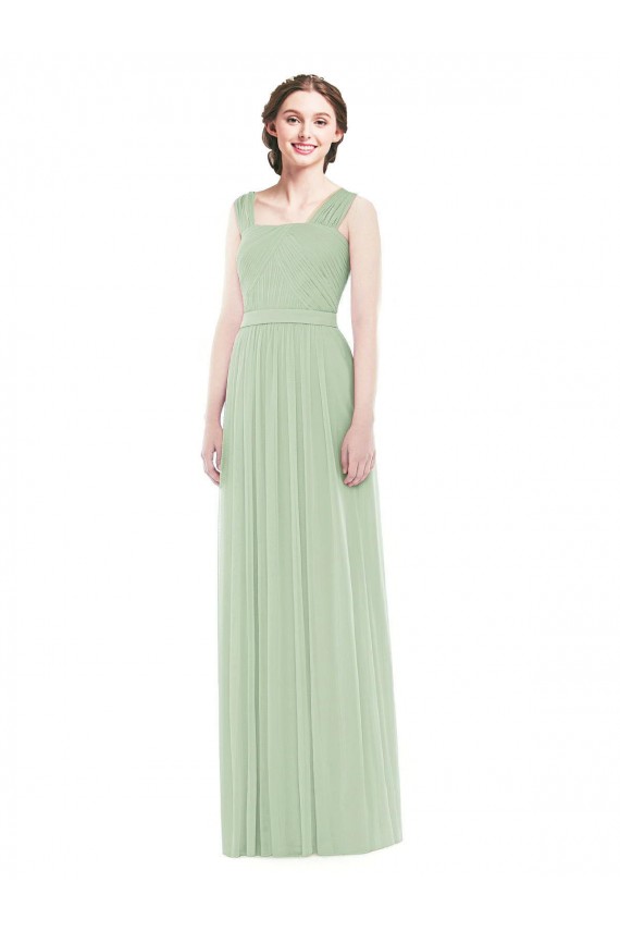 Sleeveless Spaghetti Straps Soft Chiffon A-Line Bridal Party Dress Brisbane