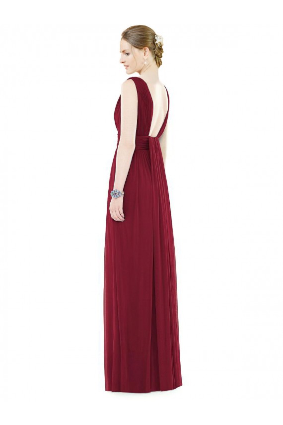 Sleeveless V-Neck Soft Chiffon A-Line Bridesmaid Gowns Brisbane