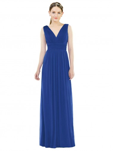 Sleeveless V-Neck Soft Chiffon A-Line Bridesmaid Gowns Brisbane