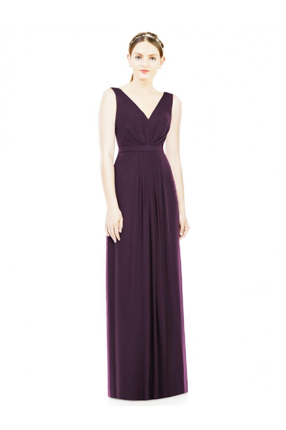 Sleeveless Grape V-Neck Chiffon A-Line Bridesmaid Dress / Evening Dress Brisbane