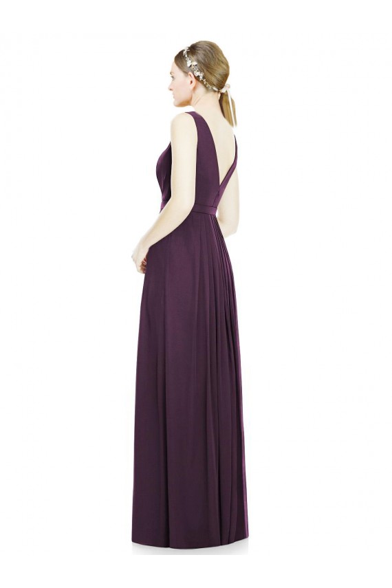Sleeveless Grape V-Neck Chiffon A-Line Bridesmaid Dress / Evening Dress Brisbane