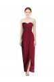 Sleeveless Burgundy Sweetheart Soft Chiffon Sheath Bridesmaid Dress Brisbane