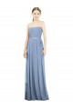 Sleeveless Dusty Blue Strapless Soft Chiffon A-Line Bridesmaid Dress Brisbane