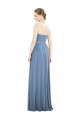 Sleeveless Dusty Blue Strapless Soft Chiffon A-Line Bridesmaid Dress Brisbane