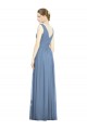 Sleeveless Dusty Blue V-Neck Soft Chiffon A-Line Semi Formal Evening Dress / Bridesmaid Dress Brisbane