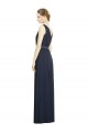 Sleeveless Dark Navy V-Neck Chiffon A-Line Bridesmaid Gowns Brisbane