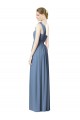 Sleeveless Dusty Blue One Shoulder Soft Chiffon A-Line Bridesmaid Dress Brisbane