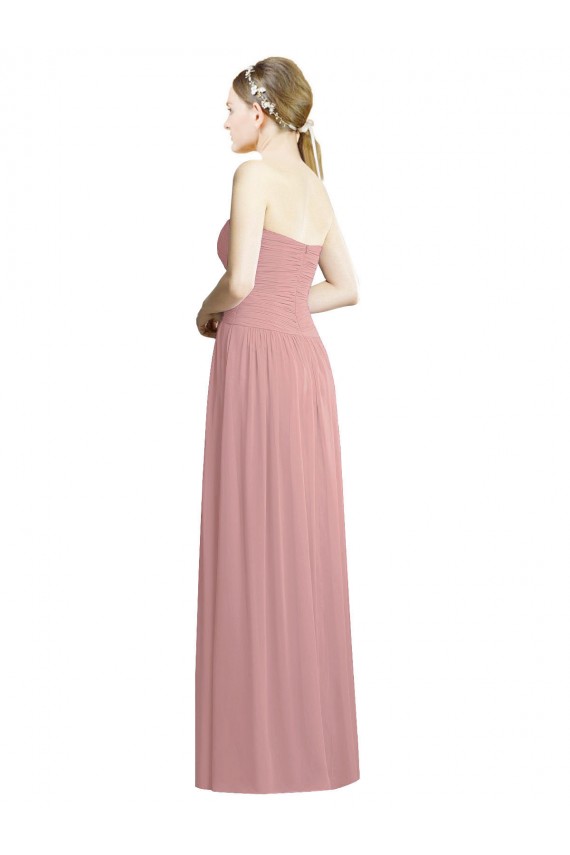 Sleeveless Dusty Pink Sweetheart Chiffon A-Line Bridesmaid Dress / Evening Dress Brisbane