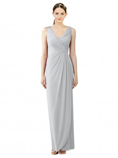 Sleeveless V-Neck V-Back Chiffon Sheath Bridesmaid Dress / Evening Dress Brisbane