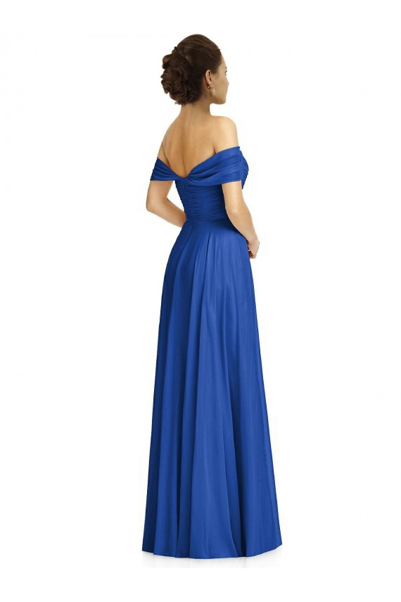 Cap Sleeves Off the Shoulder Soft Chiffon A-Line Semi Formal Evening Dress / Bridesmaid Dress Brisbane