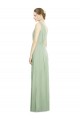 Sleeveless Sage V-Neck V-Back Soft Chiffon A-Line Bridesmaid Dress Brisbane