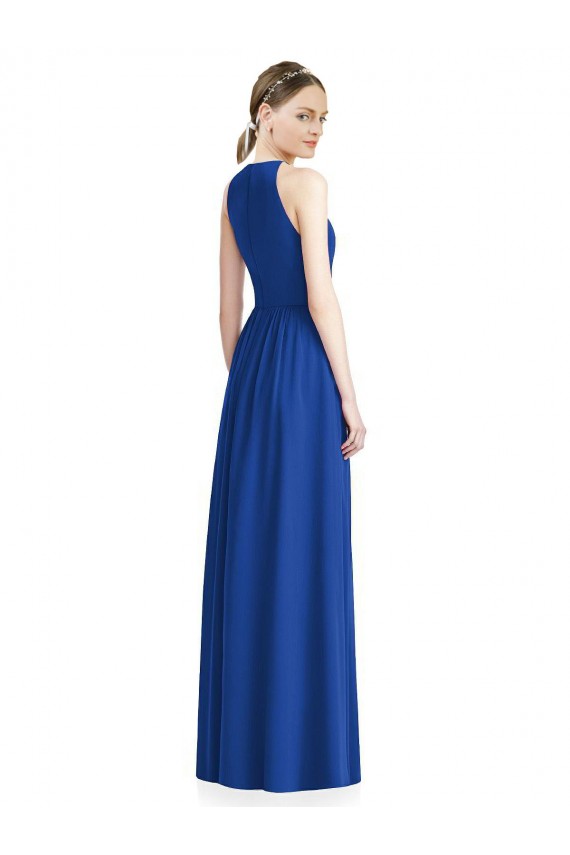 Sleeveless Silver Halter Neck Chiffon A-Line Bridesmaid Dress / Evening Dress Brisbane
