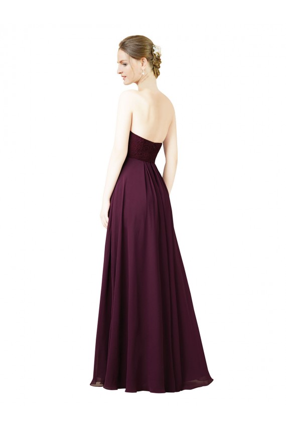 Sleeveless Grape Sweetheart Chiffon A-Line Bridesmaid Dress Brisbane