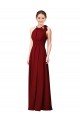 Sleeveless Halter Neck Soft Chiffon Sheath Bridesmaid Dress Brisbane