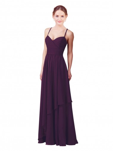 Sleeveless Grape Sweetheart Soft Chiffon Sheath Bridesmaid Dress Brisbane