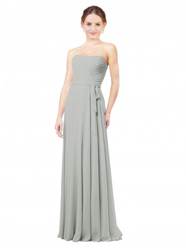 Sleeveless Silver Sweetheart Soft Chiffon A-Line Bridesmaid Dresses Brisbane
