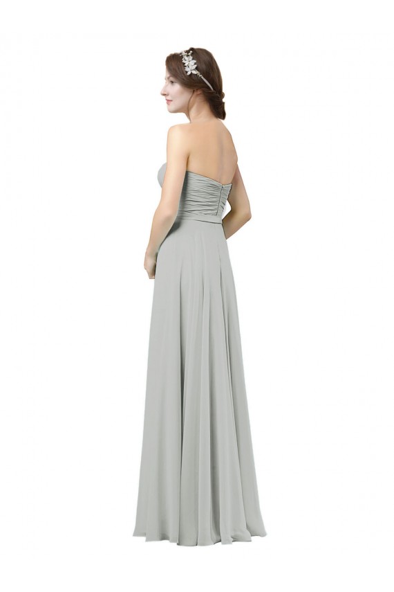 Sleeveless Silver Sweetheart Soft Chiffon A-Line Bridesmaid Dresses Brisbane