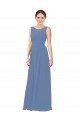 Sleeveless Illusion Neck Soft Chiffon Sheath Bridesmaid Dress Brisbane