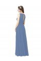 Sleeveless Illusion Neck Soft Chiffon Sheath Bridesmaid Dress Brisbane