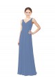 Sleeveless V-Neck Soft Chiffon Sheath Bridal Party Dress Brisbane