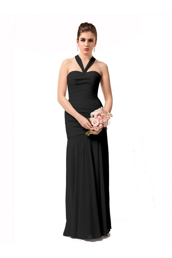 Sleeveless Halter Neck Chiffon Mermaid Bridesmaid Dress / Evening Dress Brisbane