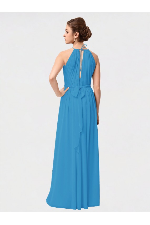 Sleeveless High Neck Soft Chiffon A-Line High Low Bridesmaid Dress Brisbane