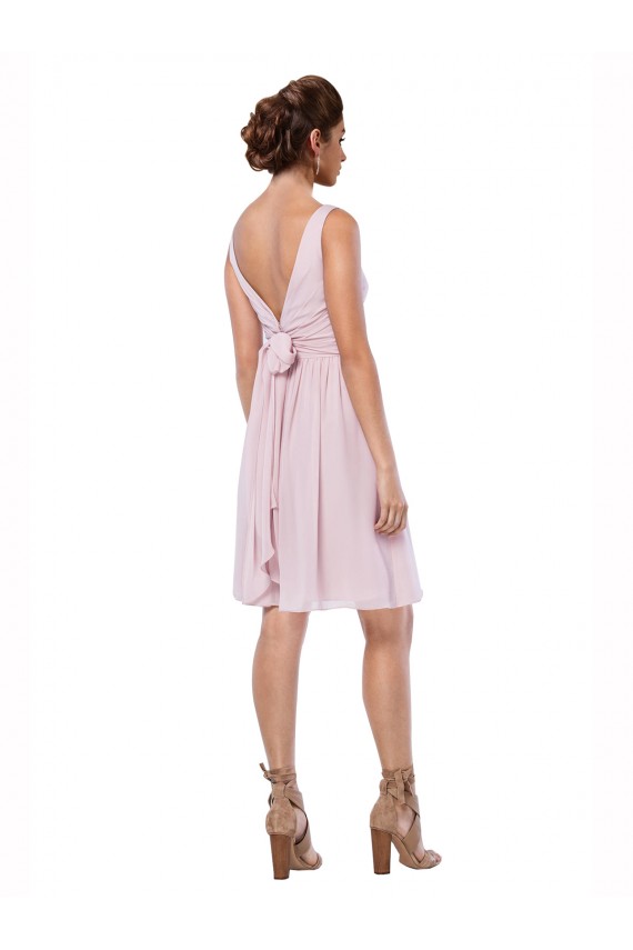 Sleeveless Dark Navy V-Neck Soft Chiffon A-Line Bridesmaid Dress Brisbane