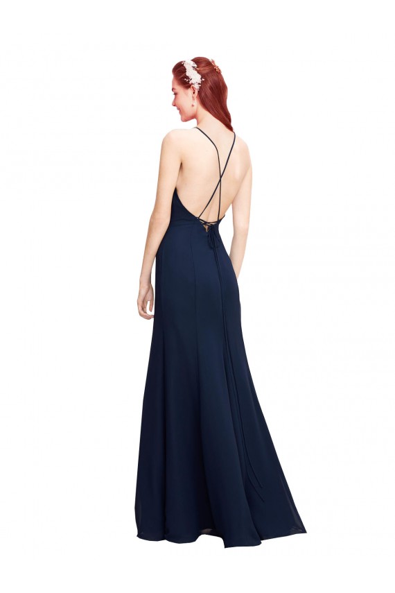 Sleeveless Halter Neck Soft Chiffon Mermaid Prom Dress / Bridesmaid Dress Brisbane