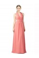 Sleeveless Watermelon Halter Neck Soft Chiffon A-Line Bridesmaid Dress Brisbane