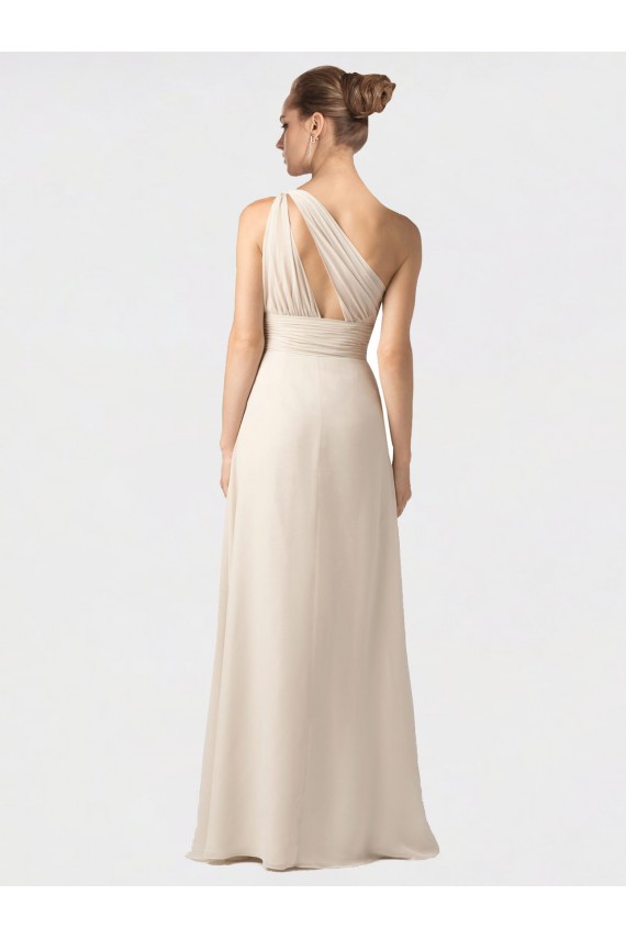 Sleeveless Black One Shoulder Soft Chiffon A-Line Bridesmaid Dress Brisbane