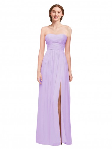 Sleeveless Lilac Sweetheart Soft Chiffon A-Line Evening Dress / Bridesmaid Dress Brisbane