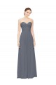 Sleeveless Slate Grey Sweetheart Soft Chiffon A-Line Bridesmaid Dress Brisbane
