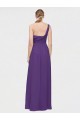 Sleeveless Plum Purple One Shoulder Soft Chiffon A-Line High Low Bridesmaid Dress Brisbane