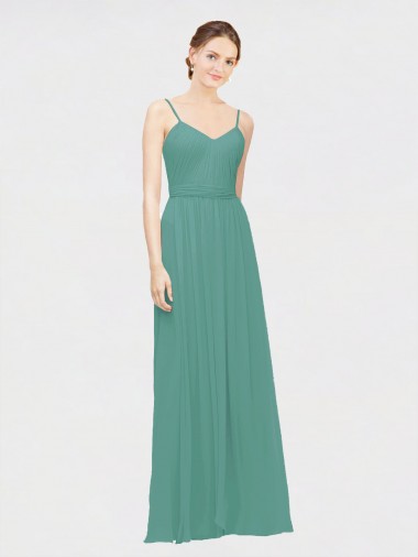 Sleeveless Icelandic Silver Spaghetti Straps Chiffon A-Line Bridesmaid Dress / Evening Dress Brisbane