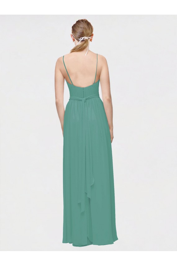 Sleeveless Icelandic Silver Spaghetti Straps Chiffon A-Line Bridesmaid Dress / Evening Dress Brisbane