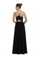 Sleeveless Halter Neck Open Back Soft Chiffon & Lace A-Line Bridesmaid Gown Brisbane