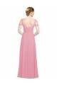 Sleeveless Skin Pink Off the Shoulder Soft Chiffon A-Line Bridesmaid Dress Brisbane