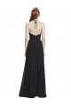 Sleeveless Dark Navy Halter Neck Chiffon A-Line Formal Dress / Bridesmaid Dress Brisbane