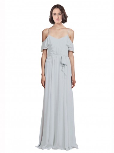 Sleeveless Frost Off the Shoulder Soft Chiffon A-Line Formal Dress / Bridesmaid Dress Brisbane