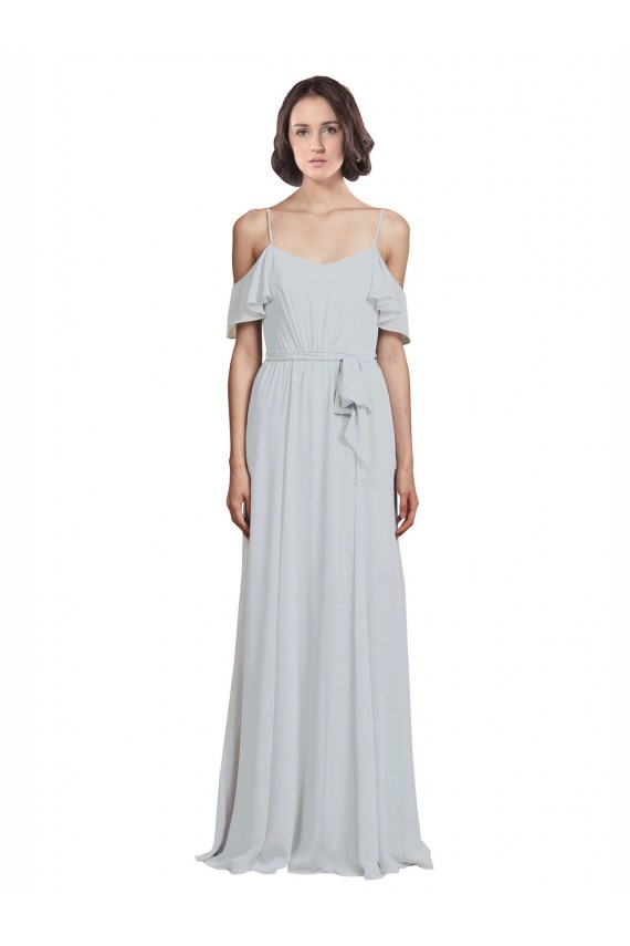 Sleeveless Frost Off the Shoulder Soft Chiffon A-Line Formal Dress / Bridesmaid Dress Brisbane