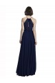 Sleeveless Dark Navy Halter Neck Chiffon A-Line Evening Gowns / Bridesmaid Dresses Brisbane