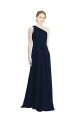 Sleeveless Dark Navy One Shoulder Chiffon A-Line Bridesmaid Dress / Evening Dress Brisbane