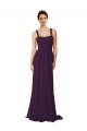 Sleeveless Grape Spaghetti Straps Soft Chiffon A-Line Bridesmaid Dress Brisbane
