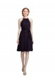 Sleeveless Grape Halter Neck Soft Chiffon A-Line Bridesmaid Dress Brisbane