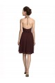 Sleeveless Burgundy Gold Spaghetti Straps Soft Chiffon A-Line Bridesmaid Dress Brisbane
