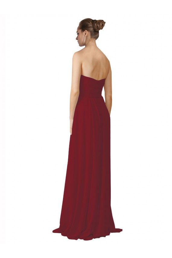 Sleeveless Burgundy Sweetheart Soft Chiffon A-Line Bridesmaid Dresses Brisbane
