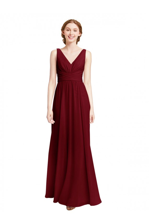 Sleeveless V-Neck Chiffon A-Line Bridesmaid Dress / Evening Gowns Brisbane