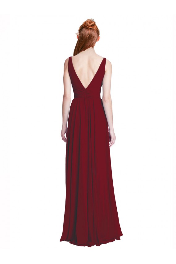 Sleeveless V-Neck Chiffon A-Line Bridesmaid Dress / Evening Gowns Brisbane